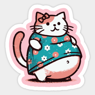 Chubby Cat Lady // Kawaii Cat Lover Sticker